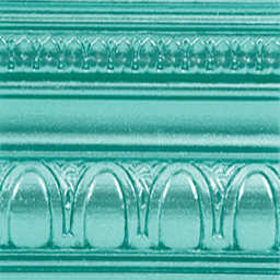 Modern Masters Metallic Paint - Glacier Blue painted on a piece of trim