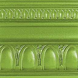 Modern Masters Metallic Paint - Green Apple painted on a piece of trim