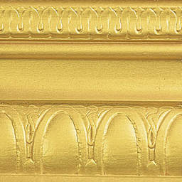 Modern Masters Metallic Paint - Pharaoh's Gold painted on a piece of trim