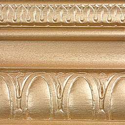 Modern Masters Metallic Paint - Gold Rush painted on a piece of trim
