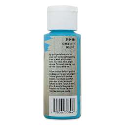 Testors Craft Acrylic Paint - Island Breeze, back of a 2 oz Bottle