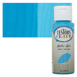 Testors Craft Acrylic Paint - Island Breeze, 2 oz Bottle and swatch