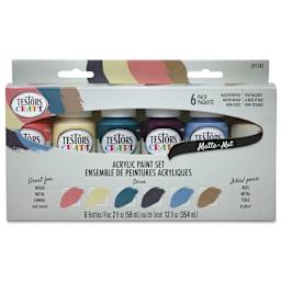 Testors Craft Acrylic Paint - Set of 6, Décor Colors front of package