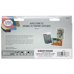 Testors Craft Acrylic Paint - Set of 6, Décor Colors back of package