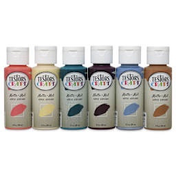 Testors Craft Acrylic Paint - Set of 6, Décor Colors, 2 oz Bottle