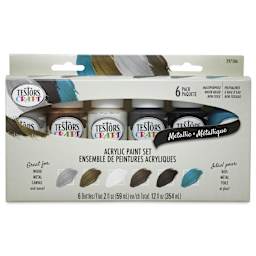 Testors Craft Acrylic Paint - Set of 6, Metallic Colors front of package