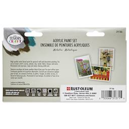 Testors Craft Acrylic Paint - Set of 6, Metallic Colors back of package