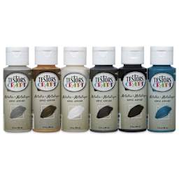 Testors Craft Acrylic Paint - Set of 6, Metallic Colors, 2 oz Bottle