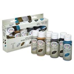 Testors Craft Acrylic Paint - Set of 6, Metallic Colors, 2 oz Bottles and package