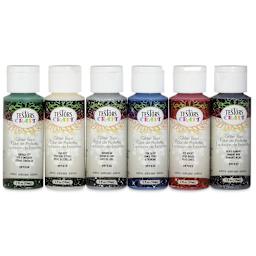 Testors Craft Acrylic Paint - Set of 6, Glitter Burst Colors, 2 oz Bottle
