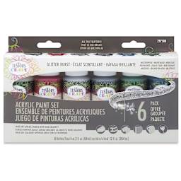 Testors Craft Acrylic Paint - Set of 6, Glitter Burst Colors front of package