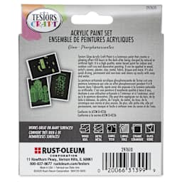 Testors Craft Acrylic Paint - Set of 3, Glow Colors back of package