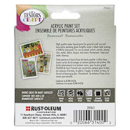 Testors Craft Acrylic Paint - Set of 3, Fluorescent Colors back of package