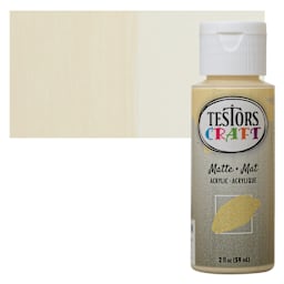 Testors Craft Acrylic Paint - French Vanilla, 2 oz Bottle and swatch
