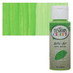 Testors Craft Acrylic Paint - Avocado, 2 oz Bottle and swatch