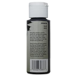 Testors Craft Acrylic Paint - Black, back of 2 oz Bottle
