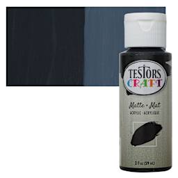 Testors Craft Acrylic Paint - Black, 2 oz Bottle and swatch
