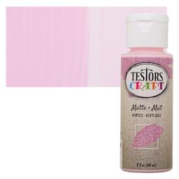 Testors Craft Acrylic Paint - Petal Pink, 2 oz Bottle and swatch