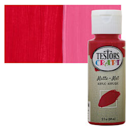 Testors Craft Acrylic Paint - Ruby, 2 oz Bottle and swatch