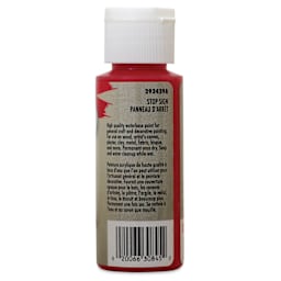 Testors Craft Acrylic Paint - Stop Sign, back of a 2 oz Bottle