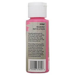 Testors Craft Acrylic Paint - Passion Fruit, back of a 2 oz Bottle