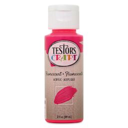 Testors Craft Acrylic Paint - Fluorescent Pink, 2 oz Bottle