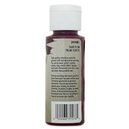 Testors Craft Acrylic Paint - Dark Plum, back of a 2 oz Bottle