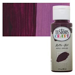 Testors Craft Acrylic Paint - Dark Plum, 2 oz Bottle and swatch