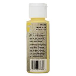 Testors Craft Acrylic Paint - Sunshine, back of a 2 oz Bottle