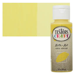 Testors Craft Acrylic Paint - Sunshine, 2 oz Bottle and swatch