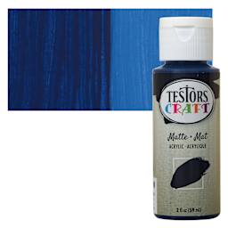 Testors Craft Acrylic Paint - Navy Blue, 2 oz Bottle and swatch