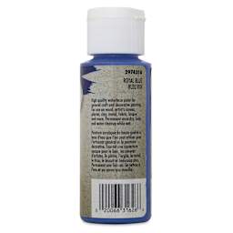 Testors Craft Acrylic Paint - Royal Blue, back of a 2 oz Bottle