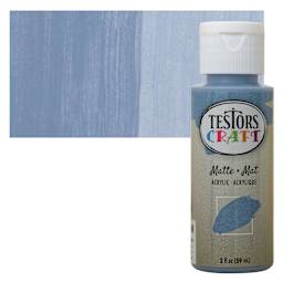 Testors Craft Acrylic Paint - Blue Fog, 2 oz Bottle and swatch