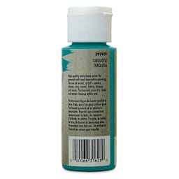 Testors Craft Acrylic Paint - Turquoise, back of a 2 oz Bottle