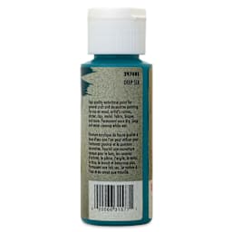 Testors Craft Acrylic Paint - Deep Sea, back of a 2 oz Bottle