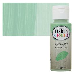 Testors Craft Acrylic Paint - Seafoam, 2 oz Bottle and swatch