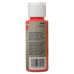 Testors Craft Acrylic Paint - Coral Cove, back of a 2 oz Bottle