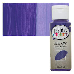 Testors Craft Acrylic Paint - Purple, 2 oz Bottle and swatch