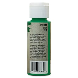 Testors Craft Acrylic Paint - Green, back of a 2 oz Bottle