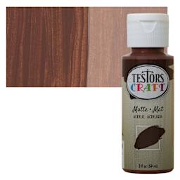 Testors Craft Acrylic Paint - Earthy, 2 oz Bottle and swatch