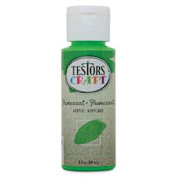 Testors Craft Acrylic Paint - Fluorescent Green, 2 oz Bottle