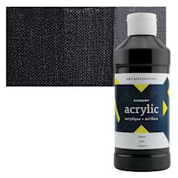Art Alternatives Economy Acrylic -  Black, 475 ml bottle and swatch