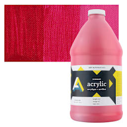 Art Alternatives Economy Acrylic -  Bright Red, 1.9 L bottle and swatch
