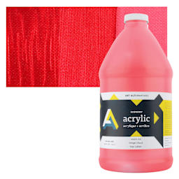 Art Alternatives Economy Acrylic - Warm Red, 1.9 L bottle and swatch