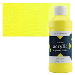 Art Alternatives Economy Acrylic - Yellow, 475 ml bottle and swatch