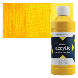 Art Alternatives Economy Acrylic - Warm Yellow, 475 ml bottle and swatch