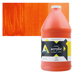 Art Alternatives Economy Acrylic - Orange, 1.9 L bottle and swatch