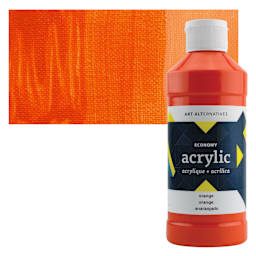 Art Alternatives Economy Acrylic - Orange, 475 ml bottle and swatch