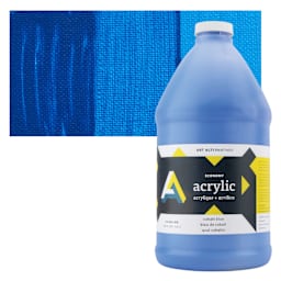 Art Alternatives Economy Acrylic - Cobalt Blue, 1.9 L bottle and swatch