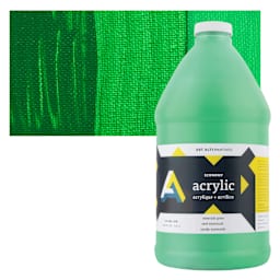 Art Alternatives Economy Acrylic - Emerald Green, 1.9 L bottle and swatch
